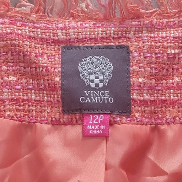 Vince Camuto Women’s Jacket Tweed Fringe-Hem 3/4 Sleeve Cropped Jacket NWT - Picture 3 of 7